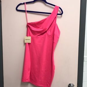 One Shoulder Pink Dress